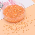 2,5mm pfirsichorangefarbene schillernde Glasperlen in einer Runddose für DIY-Schmuck - 2,5 mm (Öffnung 1 mm, 10 g/Packung) / Orange & Gelb