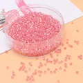 Rosa 2,5mm Glasperlen in einer runden Dose für DIY Schmuckherstellung und Basteln - 2,5 mm (Öffnung 1 mm, 10 g/Packung) / Karmesinrot