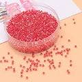 Transparente rote 2,5mm Glasperlen in Dose für DIY Schmuckherstellung und Bastelarbeiten - 2,5 mm (Öffnung 1 mm, 10 g/Packung) / Rot