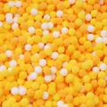 DIY Christmas craft soft pom poms in bright yellow, orange, and white colors - Pack of 200 / Yellow Series / 1.0cm