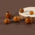 Polished 8mm dark brown wooden round and barrel beads for DIY jewelry making - 9x10mm (4.5mm Hole) 50 Pieces/Pack / Light Coffee