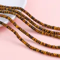 Flat disc-shaped tiger eye stone beads strand for DIY jewelry making and bracelets - 2x4mm (Hole Approx. 0.8mm), 38cm/Strand (Approx. 160 Beads) / Tiger Eye Stone Bracelet