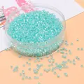 2,5 mm lichtminzgrüne Glasperlen mit Perlglanz in einer Dose für DIY-Bastelarbeiten - 2,5 mm (Öffnung 1 mm, 10 g/Packung) / Gold Grün