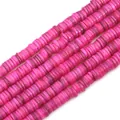 Vibrant flamingo pink shell heishi beads for DIY jewelry making and bracelets - 8mm (38cm/Strand, Approx 180-190 Pieces) / Rose Red