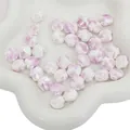 Handmade ceramic tulip beads with purple marble pattern and pre-drilled holes - Shell / 5 Pieces/Pack (14x12mm) / Purple