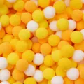 DIY plush pom poms in yellow, orange and white for creative Christmas crafts - 50 Pieces / Yellow Series / 2.0cm