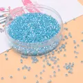 Hellblaue 2,5mm Glas-Perlen in einer runden Dose für DIY-Schmuckherstellung - 2,5 mm (Öffnung 1 mm, 10 g/Packung) / Aquablau