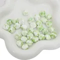 Green and white marble flower ceramic beads 6x15mm for DIY jewelry making - Shell / 5 Pieces/Pack (14x12mm) / Green