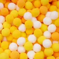 Colorful plush DIY pom-poms in white, bright yellow and orange for creative crafts - 30Pcs Pack / Yellow Series / 2.5cm