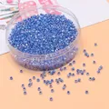 2,5mm blau-violette irisierende Glasperlen für DIY-Schmuckherstellung im Behälter - 2,5 mm (Öffnung 1 mm, 10 g/Packung) / Saphirblau