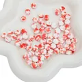 6x15mm rectangle ceramic beads with red and white splatter pattern for DIY jewelry - Round Shape / 5 Pieces/Pack (4x8mm) / Red