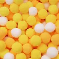 Mix of white, yellow, and orange plush pom poms for creative DIY Christmas crafts - 20 Pieces Set / Yellow Series / 3cm