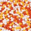 Colorful plush pom poms in white, yellow, and orange for DIY creative crafts and apparel - Pack of 200 / Orange Series / 1.0cm