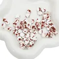 Flat round ceramic beads with white and brown spots for handmade DIY jewelry crafting - Round Shape / 5 Pieces/Pack (4x8mm) / Burgundy