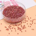2,5 mm irisierende rosa Glasperlen in einer Aufbewahrungsbox für DIY-Schmuckherstellung - 2,5 mm (Öffnung 1 mm, 10 g/Packung) / Burgunderrot