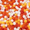 Mix of white yellow and orange craft pom poms for handmade DIY garment decoration - 100pcs Pack / Orange Series / 1.5cm
