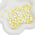 6x15mm rectangle ceramic beads with yellow ink spots for DIY jewelry making - Round Shape / 5 Pieces/Pack (4x8mm) / Yellow