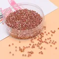 Irisierende roségoldene Glasperlen in runder Aufbewahrungsbox für DIY Handarbeit - 2,5 mm (Öffnung 1 mm, 10 g/Packung) / Antike Bronze