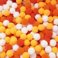 Mix of white and yellow craft pom-poms for creative DIY accessories and clothing decor - 50 Pieces / Orange Series / 2.0cm