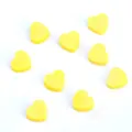 Leuchtend gelbe herzförmige Polymer-Ton-Perlen für DIY-Schmuck und Bastelarbeiten - Solide Herzform / 30 Stück/Packung (9x10mm) / Gelb