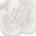 Charming AB color gradient flower glass beads for DIY handmade jewelry and craft projects - 13x12mm (10 Pieces/Pack) / AB White