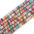 Handmade multi-color dyed shell heishi beads for DIY jewelry bracelet making - 8mm (38cm/Strand, Approx 180-190 Pieces) / Light Mixed