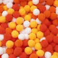 Colorful DIY craft pom-poms in orange, yellow, and white soft fiber material - 30Pcs Pack / Orange Series / 2.5cm