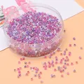 2,5 mm große, rosa und lila schimmernde Glasperlen für DIY-Schmuck in einer Plastikbox - 2,5 mm (Öffnung 1 mm, 10 g/Packung) / Lila-Mix