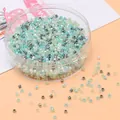 2,5 mm mintgrüne und schillernde Glasperlen in einer runden Aufbewahrungsbox für DIY-Schmuck - 2,5 mm (Öffnung 1 mm, 10 g/Packung) / Grün-Mix