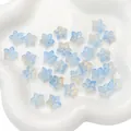 Blue and yellow gradient flower glass beads with gold powder for DIY jewelry making - 13x12mm (10 Pieces/Pack) / Gold Blue