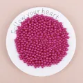 Deep pink round ABS imitation pearl beads with holes for DIY jewelry making and crafts - Rose Red