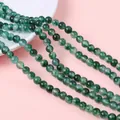 Strands of natural green stone beads with smooth finish for DIY jewelry making - Natural Huaqing Jade / 6mm