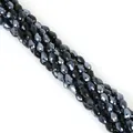 5x7mm faceted teardrop glass crystal beads in black and deep metallic blue finish - 5x7mm (Approx. 65 Beads) / Gun Black Plated