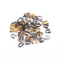 Protectores de hilo metálicos en forma de U oro plata y bronce para joyería DIY - 4x4mm (100 Unidades/Paquete) / Colores Mezclados al Azar