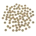 Antique gold sunflower zinc alloy spacer beads for DIY jewelry and bracelets - 50 Pieces/Pack (6mm Diameter) / Antique Gold