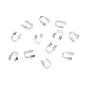 Protectores de hilo en forma de U de hierro plateado para hacer joyas y collares DIY - 4x4mm (100 Unidades/Paquete) / Plateado