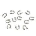Protectores de hilo en forma de U 4x4mm de hierro plateado para bisutería artesanal - 4x4mm (100 Unidades/Paquete) / Chapado en K Blanco