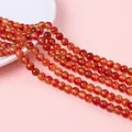 DIY colorful natural jade beads strings in red, orange and green gradient shades - Watermelon Quartz / 6mm