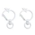 Cierre de mosquetón giratorio blanco mate con forma de manzana para llaveros DIY - 37x24mm 2 Unidades/Paquete / Manzana / Blanco
