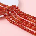 Polished red carnelian chalcedony beads strands for DIY jewelry making accessories - Watermelon Quartz / 8mm