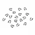 Lot de protège-fils en fer noir 4x4mm en forme de U pour la création de bijoux artisanaux - 4x4mm (100 Pièces/Paquet) / Noir de jais