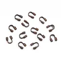 Protège-fils en forme de U, finition bronze antique pour création de bijoux DIY - 4x4mm (100 Pièces/Paquet) / Électroplaqué Rouge Antique