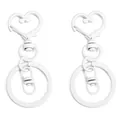 Matte weiße Herz-Karabinerverschluss Schlüsselanhänger Set für DIY Taschenanhänger - Länge ca. 6,5 cm Breite ca. 3 cm 1 Stück/Packung / Weiß