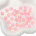 Pink gradient cherry blossom glass beads for DIY handmade bracelets and jewelry - 11mm (10 Pieces/Pack) / Gold Deep Pink