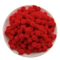 Κόκκινα pom-poms από πολυεστέρα 15mm για χειροποίητα DIY κλιπ μαλλιών και κατασκευές - 15mm (30 τεμάχια/πακέτο) / Κόκκινο