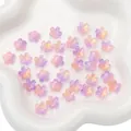 Matte purple and orange gradient flower beads with center holes for DIY jewelry - 11mm (10 Pieces/Pack) / Gold Purple