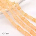 Perles carrées ambre translucide 6mm avec texture fine pour la création de bijoux DIY - Bourgeon de Neige