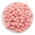 Pompon rosa 15mm in rete elastica per accessori per capelli fai-da-te e artigianato - 15mm (30 pezzi/confezione) / Rosa fagiolo