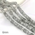 Perles cubes en verre craquelé gris argent 6mm pour la fabrication de bijoux DIY - Gris