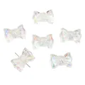 Set kleurrijke acryl strikkralen met iriserende afwerking en centraal gat voor DIY-sieraden - 4 Stuks/Verpakking (16x24mm) / Iriserend Doorschijnend Wit